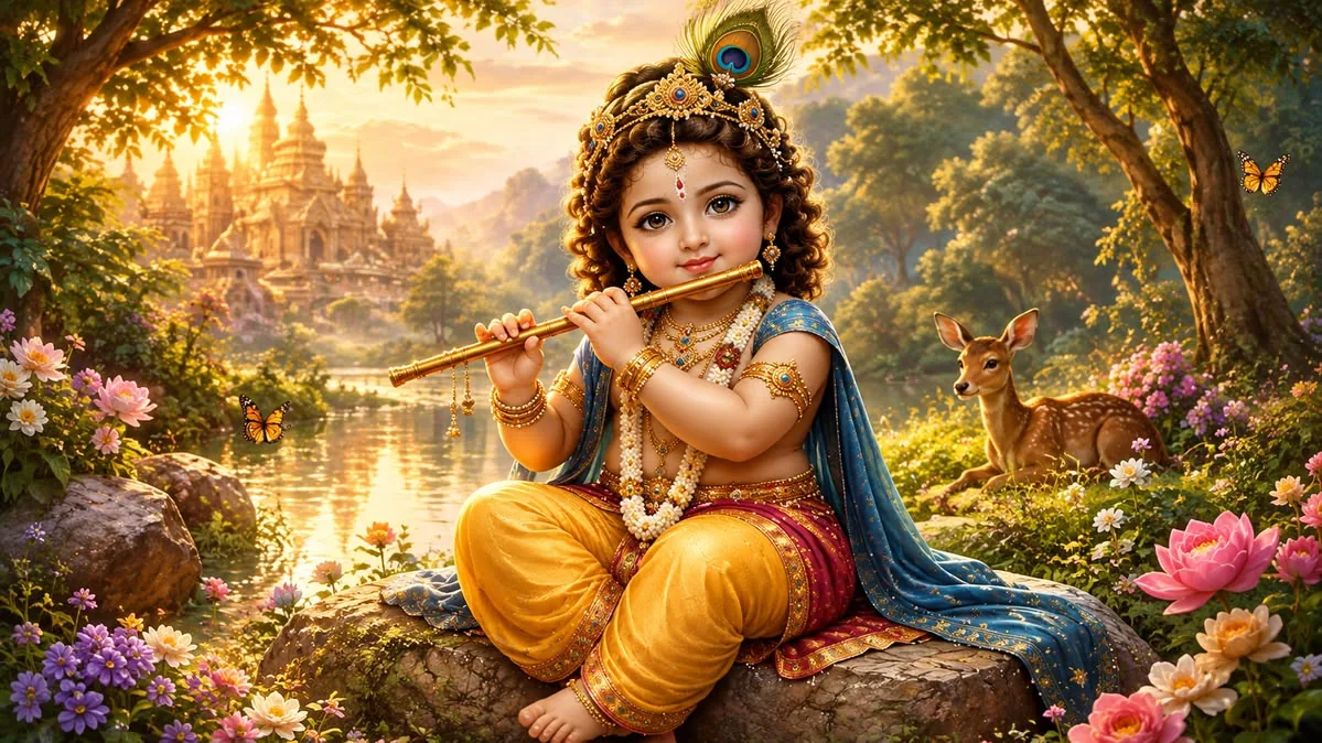 श्री कृष्ण द्वारकाधीश की आरती के लिए devotional image